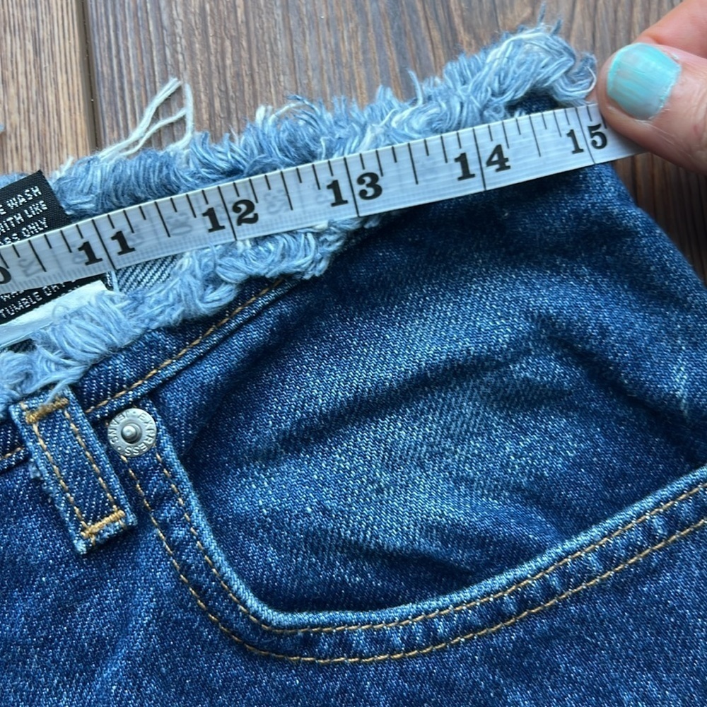 Early 2000 Y2K Express Jeans Women's Flare Distressed Blue Jeans Size 5/6 - Picture 7 of 9